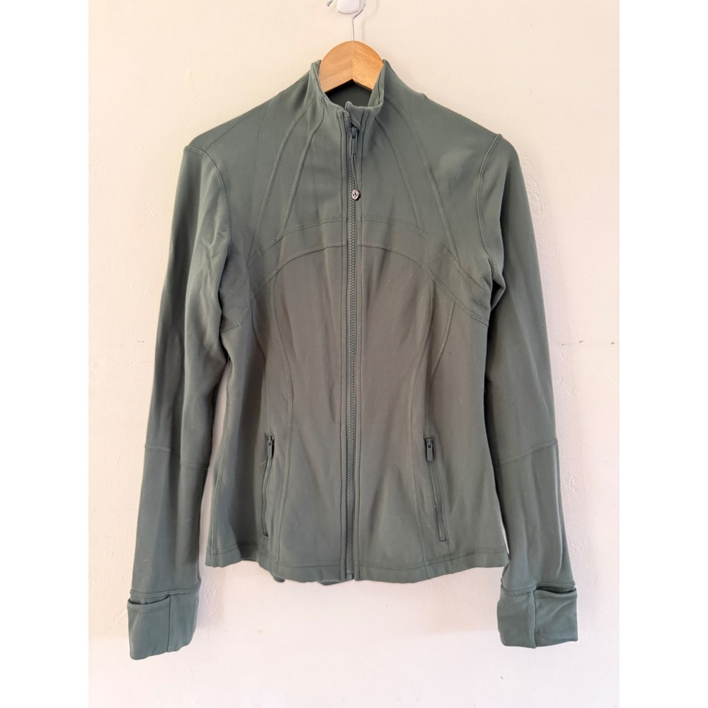 Lululemon Define Jacket Green Full Zip Luon Yoga Activewear Size 8